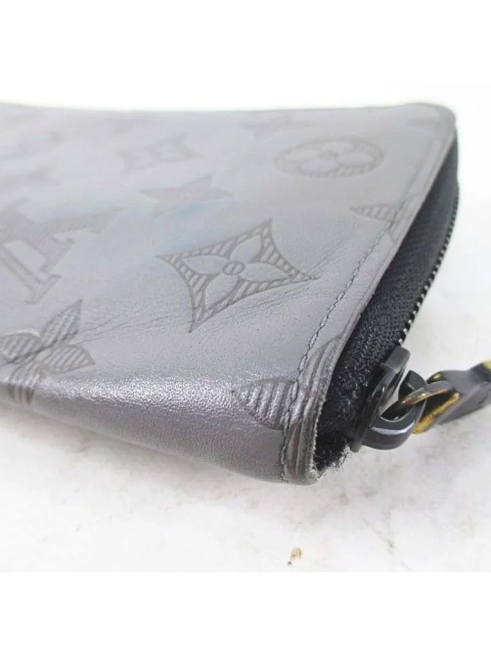 Louis Vuitton Monogram Shadow Vertical Gray Wallet Zippy